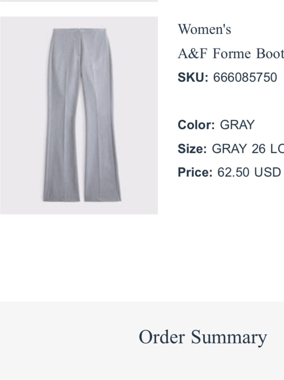 Abercrombie & Fitch Gray Bootcut Pants